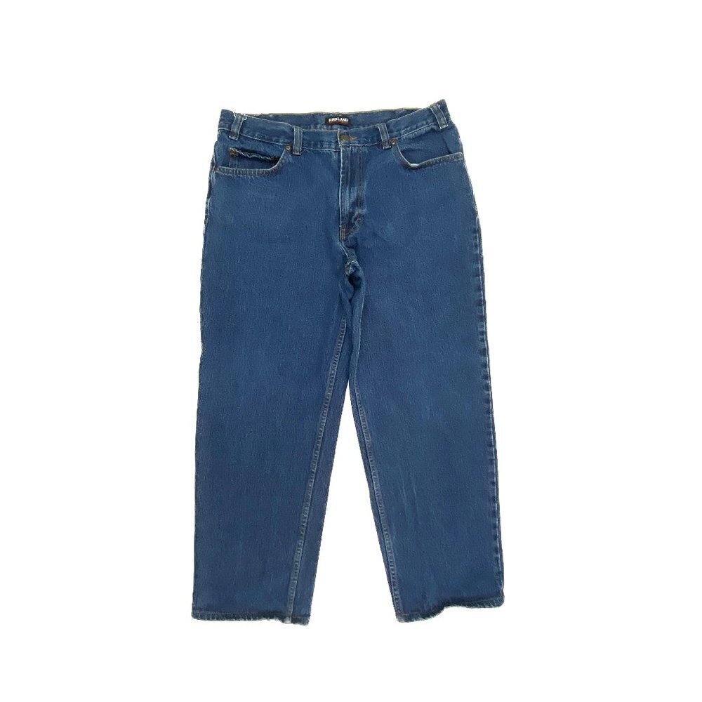 Kirkland Signature Straight Leg Men's size 36x27 Dark‎ Wash Blue Denim jeans